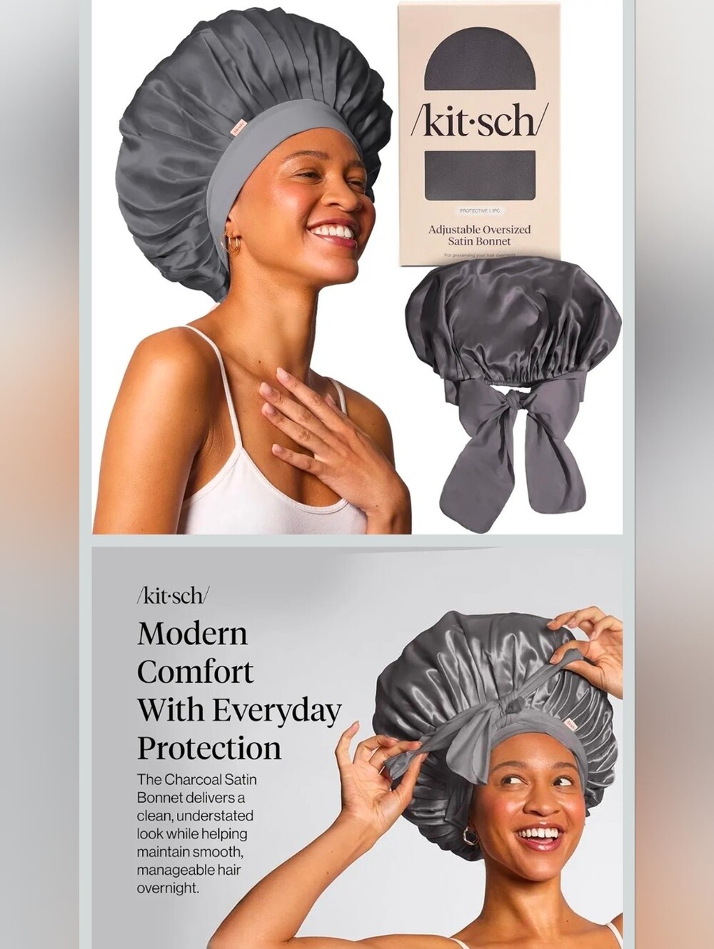 Kitsch Satin Oversized Bonnet